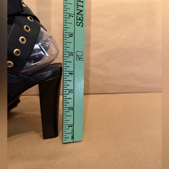 All Saints Sienna Pointed Toe Black Leather High Heel Sandals - size 37 / 7 US - Picture 8 of 12